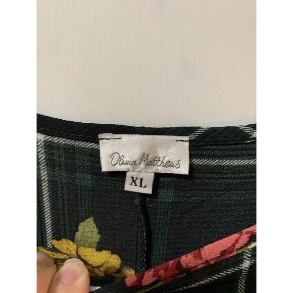 Olivia Matthews Women Dress XL Floral Bell Sleeve‎ Midi Pencil Wedding Career - Picture 4 of 10